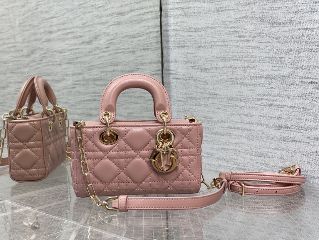 Micro Lady D-Joy Bag Pink Cannage Lambskin